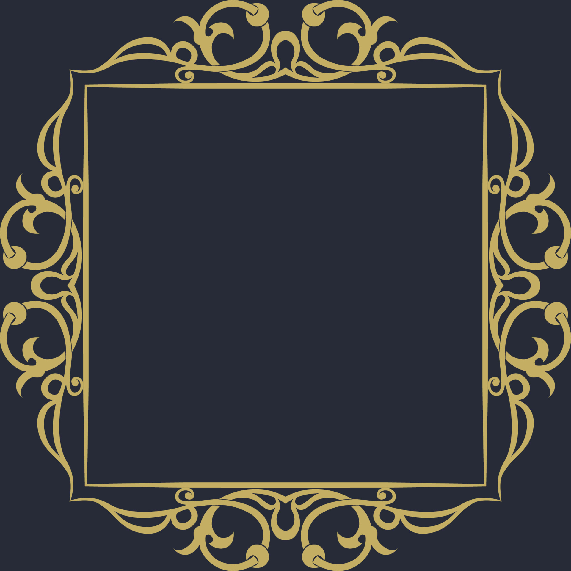 A gold frame on a dark background 22976484 Vector Art at Vecteezy