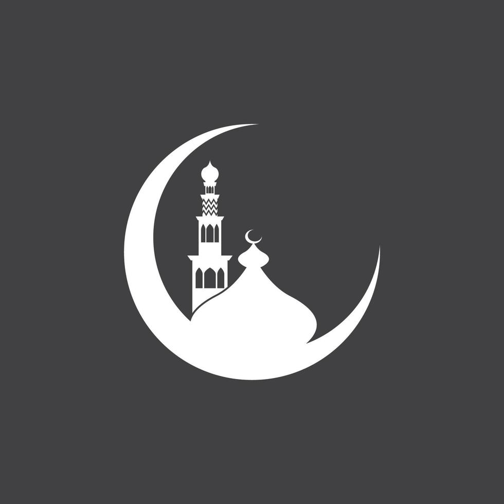 Islamic Mosque Logo Design Vector Template Illustration