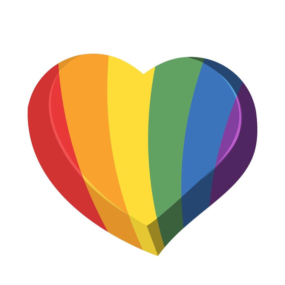 Lgbt rainbow flag in heart shape. Diversity representation symbol. vector