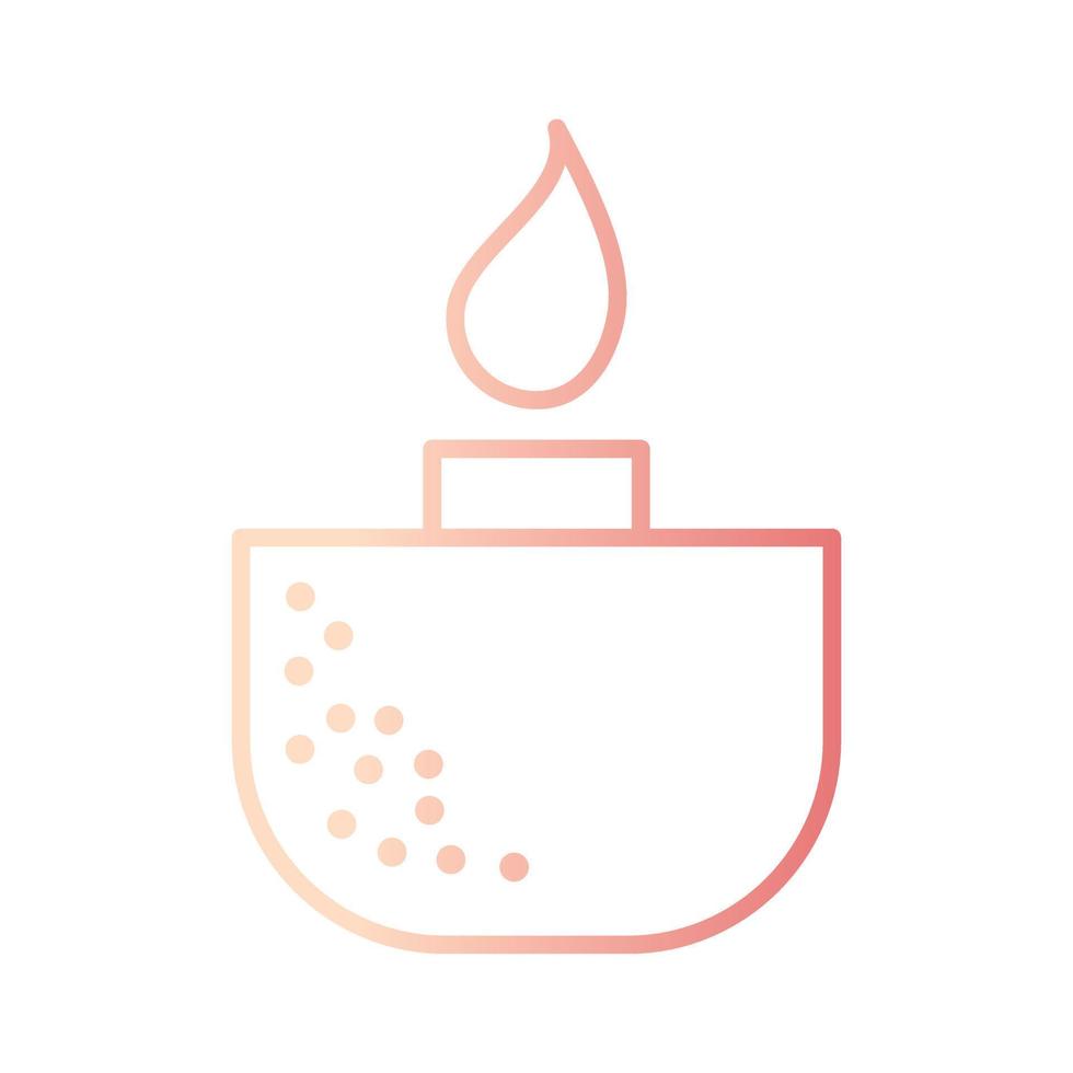 aromatic candle light gradient outline icon vector illustration