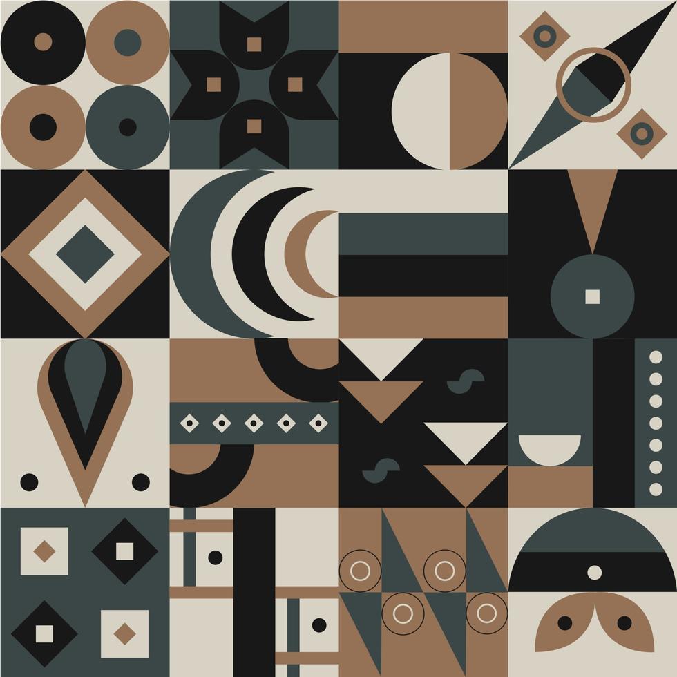 Abstract geometric pattern design in retro style. Vector illustration.