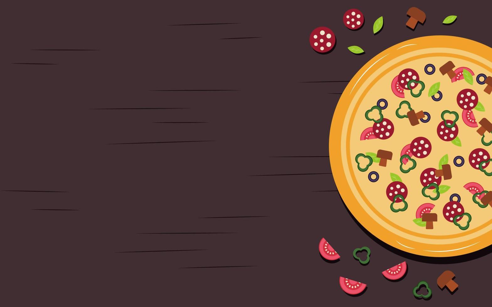 Pizza banner or background. Vector illustration.