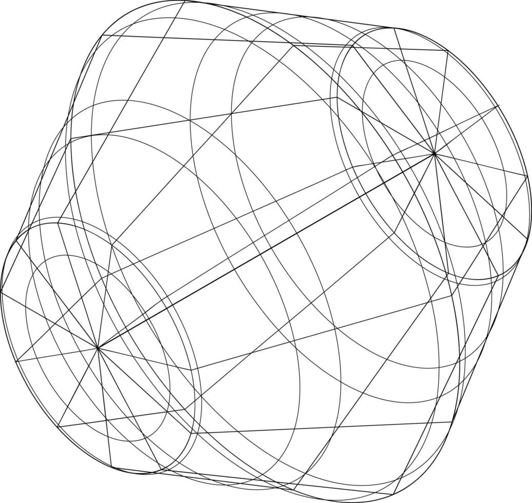 Single Black Wireframe Element vector