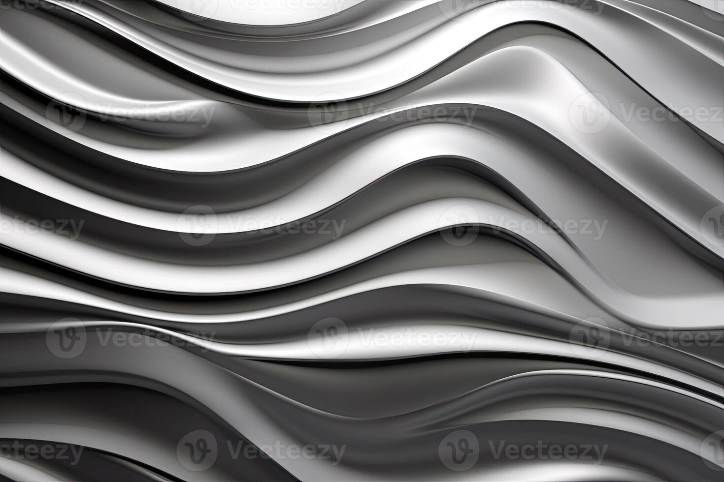 Glossy silver wavy texture. Glowing wallpaper with abstract shapes. Background with curvy shapes. photo