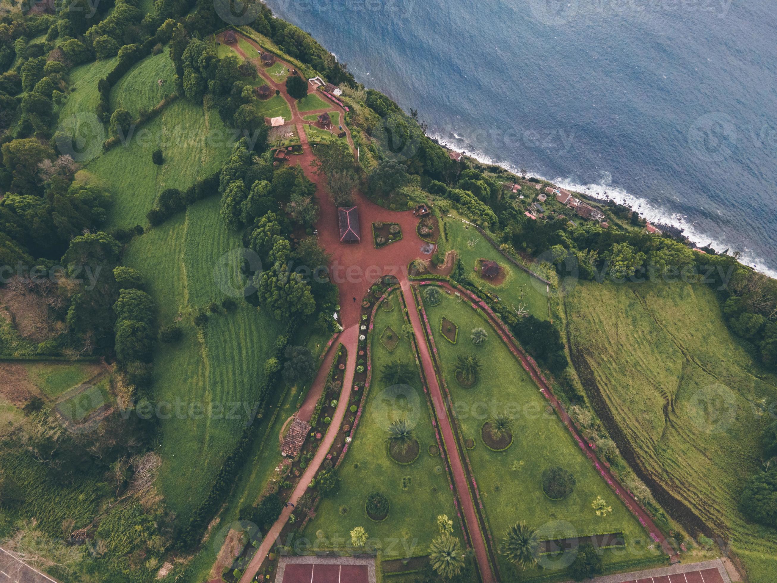 Drone view of Miradouro da Ponta do Sossego in Sao Miguel, the Azores 22977102 Stock Photo at Drone view of Miradouro da Ponta do Sossego in Sao Miguel, the Azores 22977102 Stock Photo at