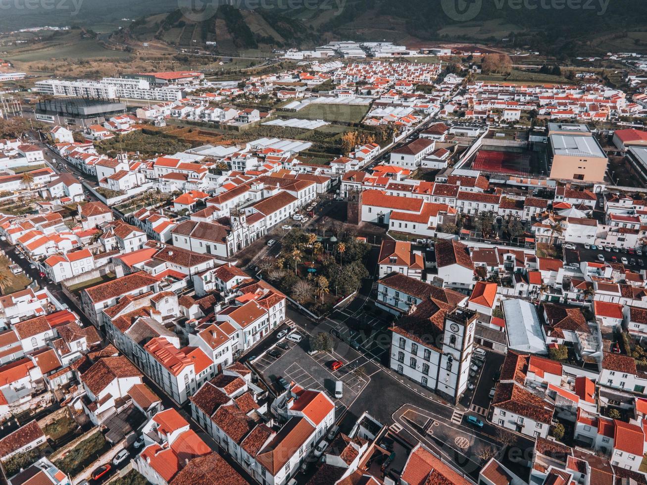 Drone view of Vila Franca do Campo in Sao Miguel, Azores photo