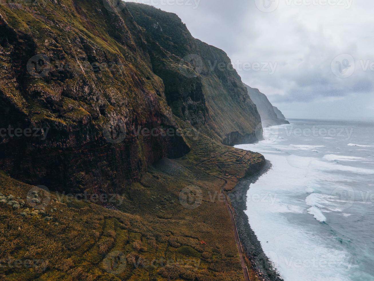 Drone views of Achadas da Cruz in Madeira, Portugal photo