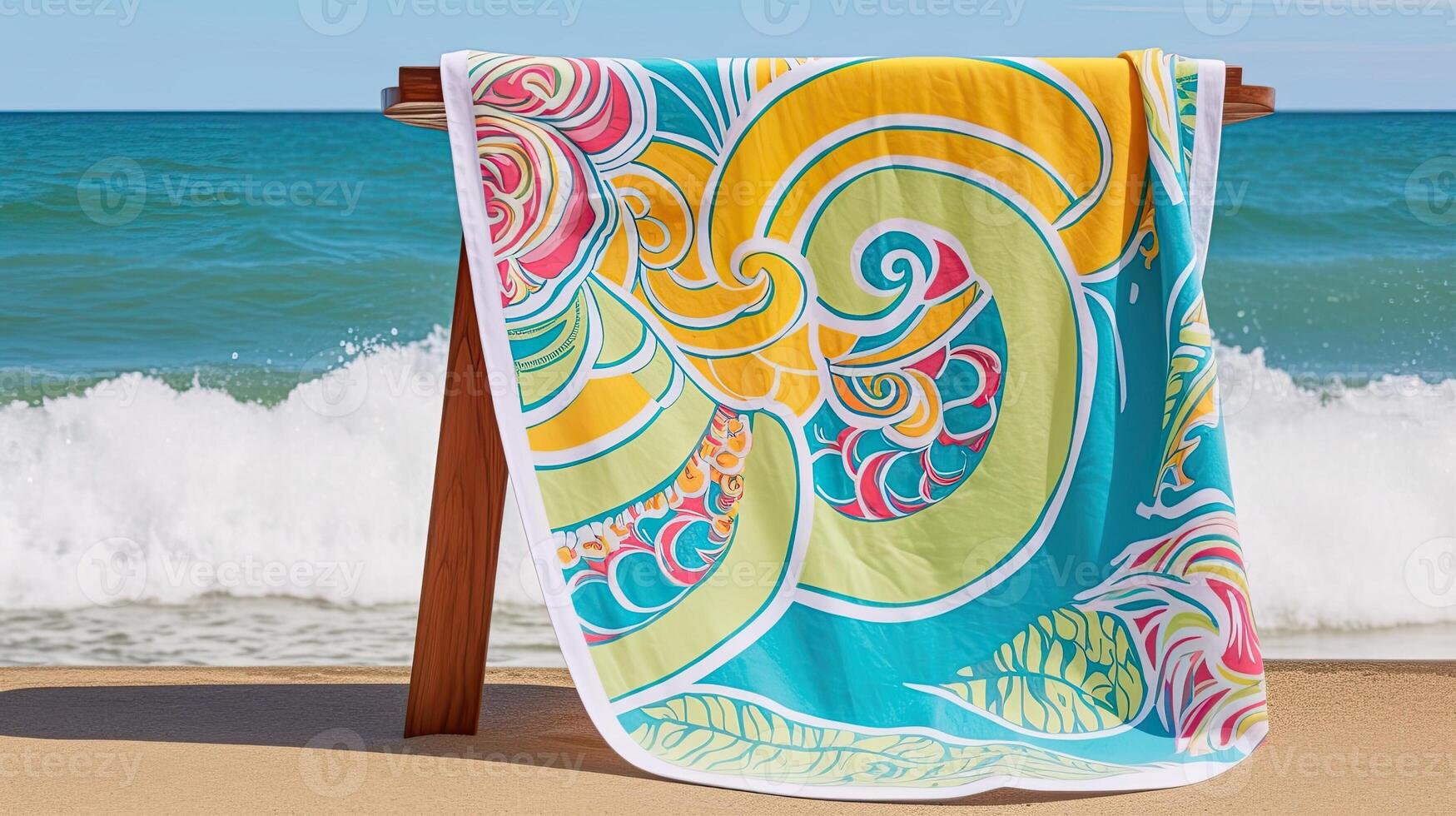 A beach towel with a fun pattern. photo