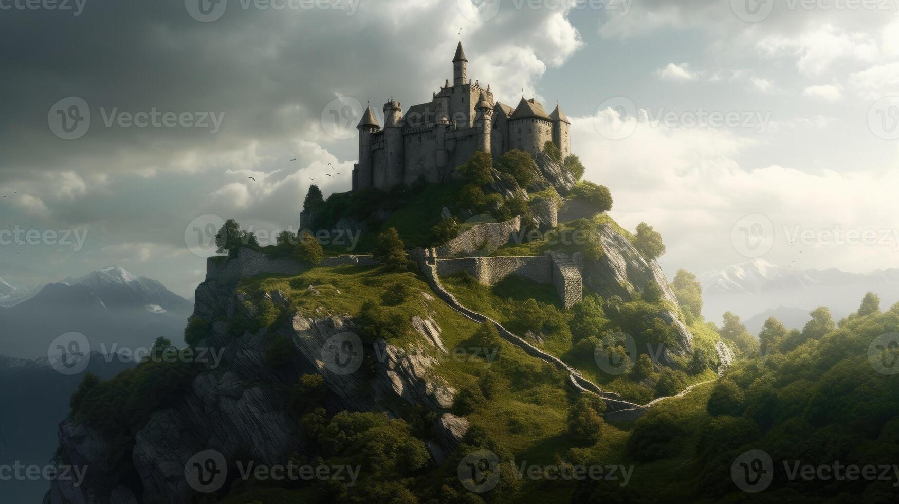 A castle on a hilltop. photo