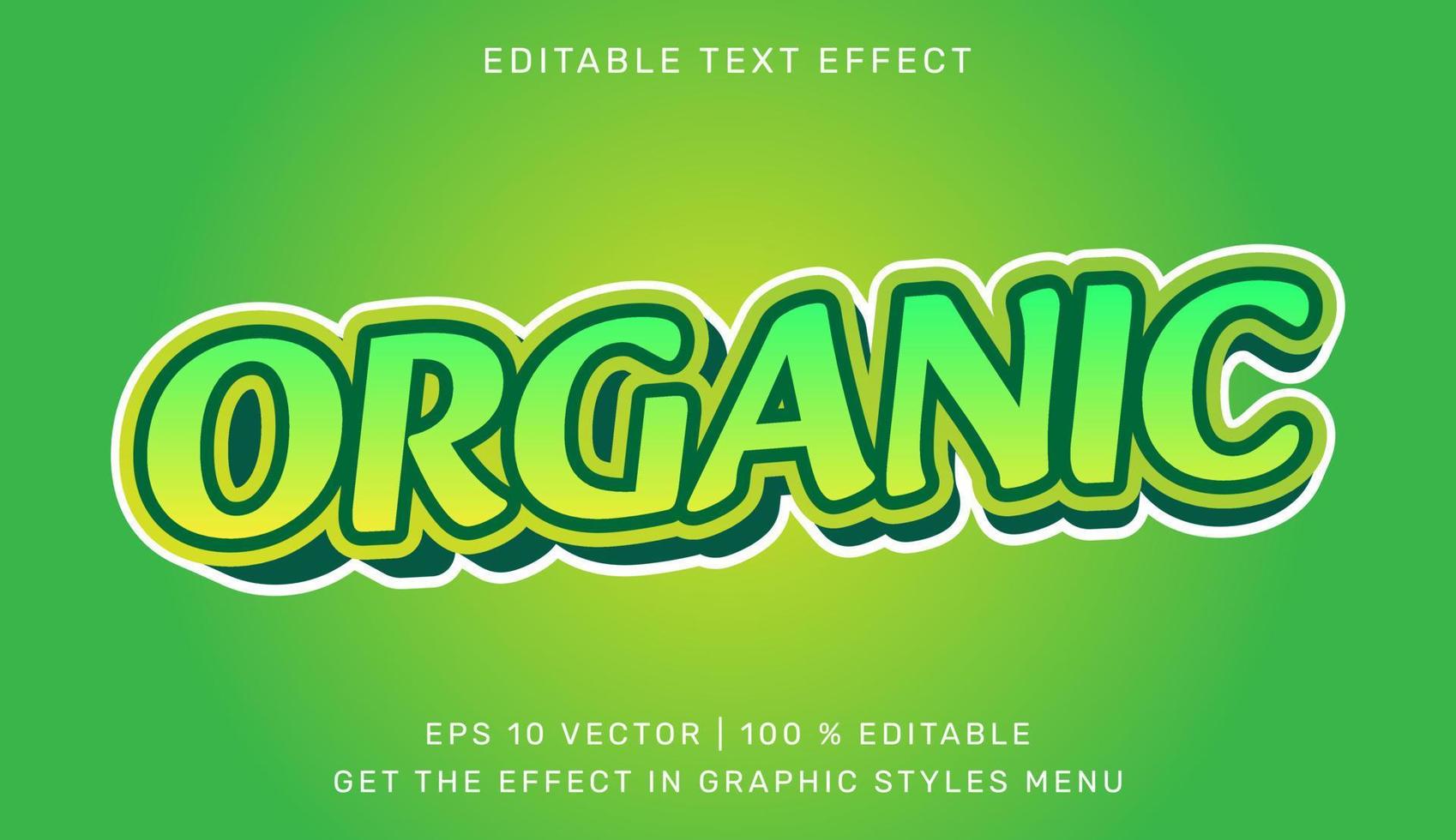 Organic 3d editable text effect template vector