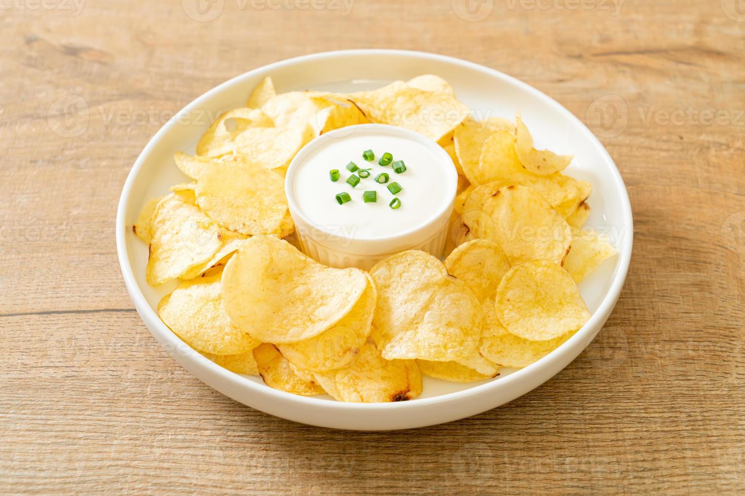 potato chips with sour cream photo