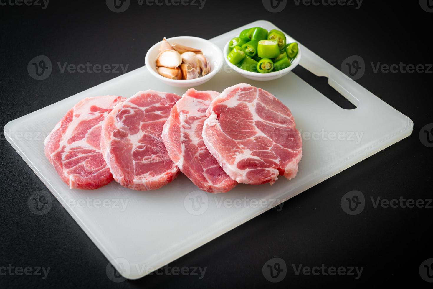 fresh pork neck raw or collar pork photo