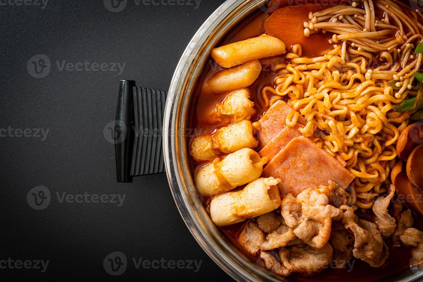 Budae Jjigae or Budaejjigae or Army stew or Army base stew photo