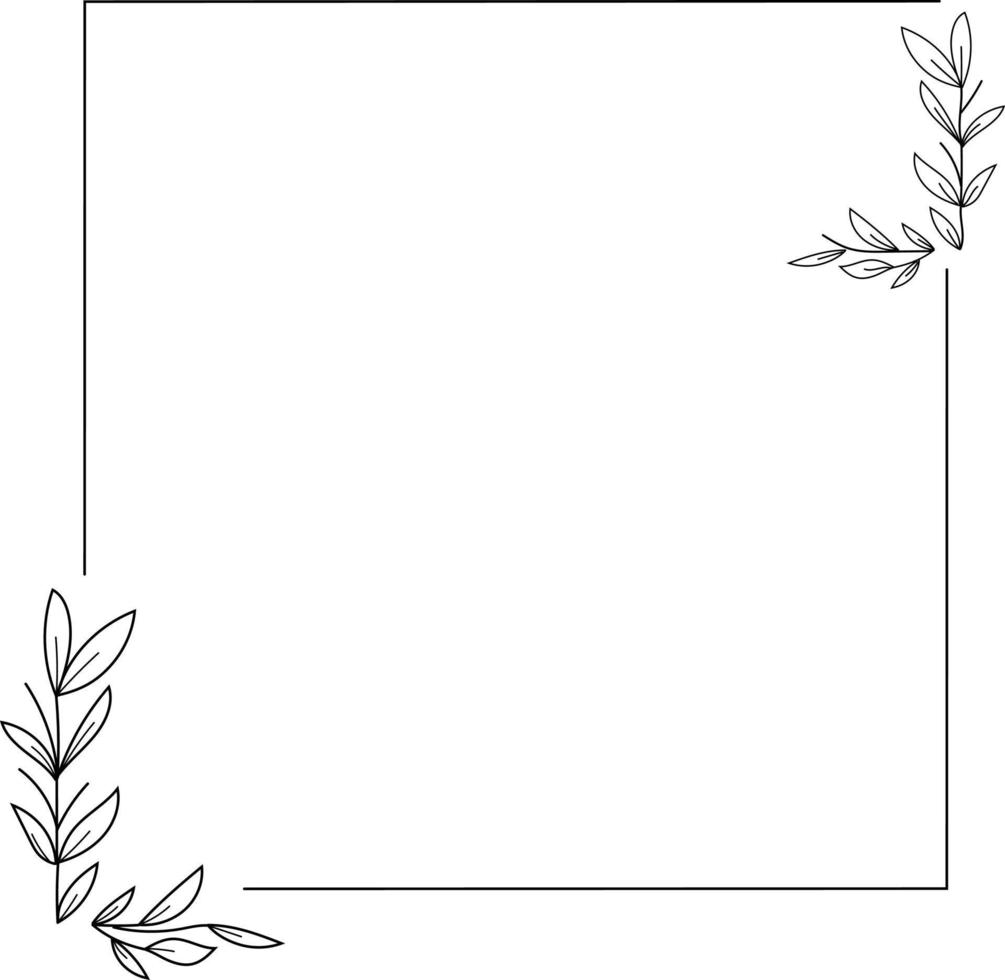 Square Floral Frame Element vector