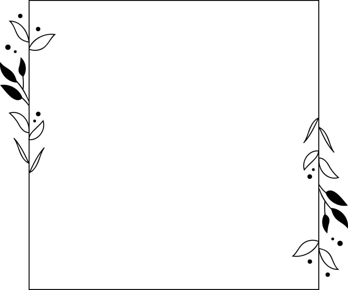 Square Floral Frame Element vector