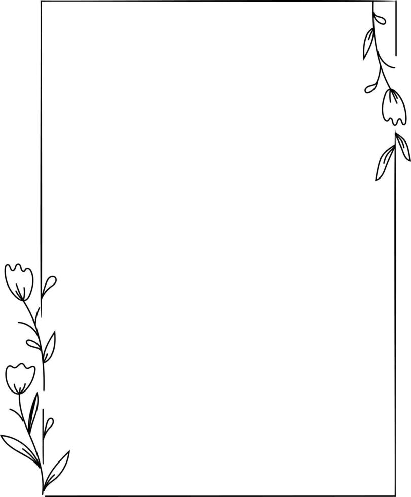 Rectangle Floral Frame Element vector