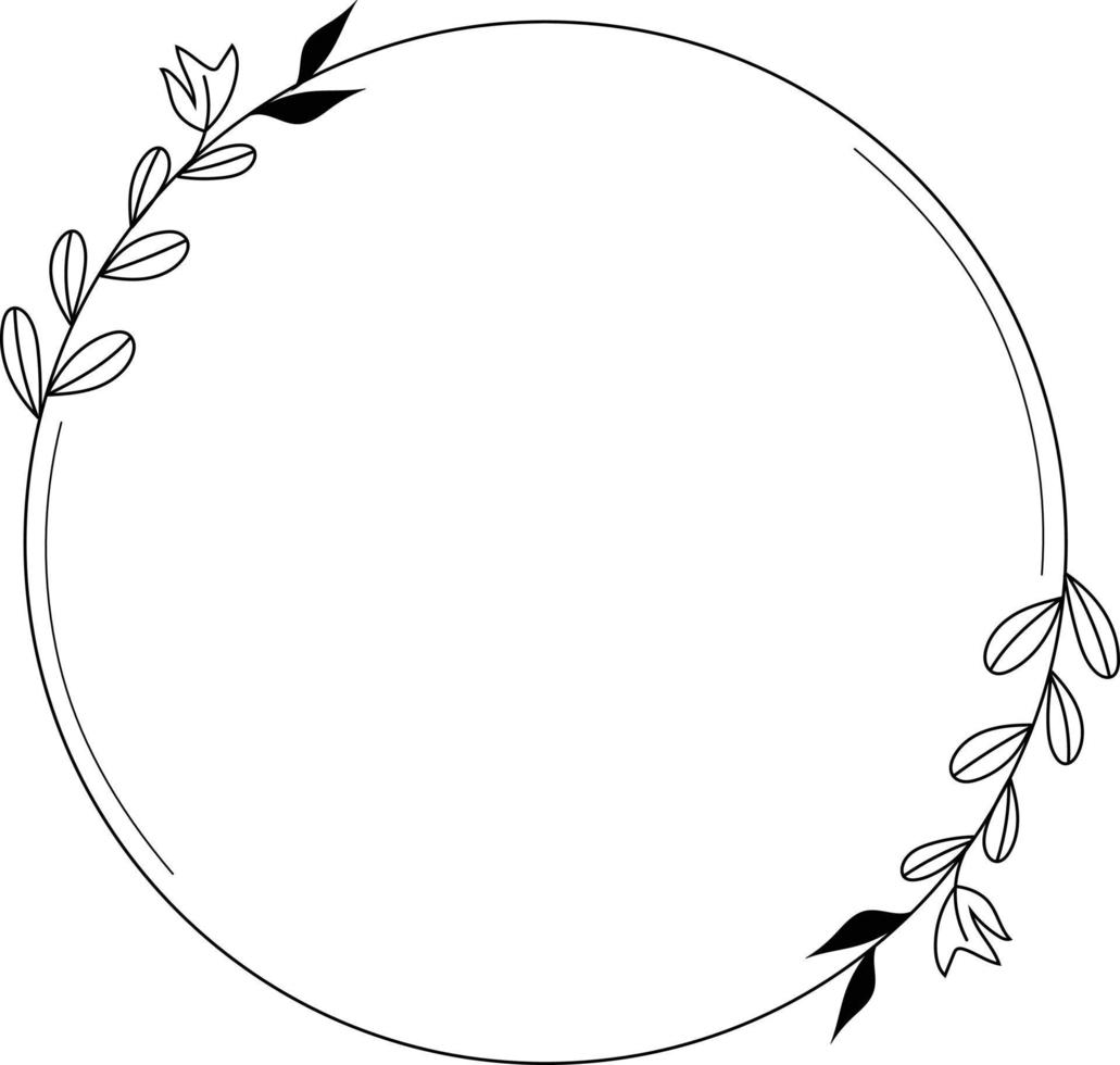 circulo floral marco elemento vector