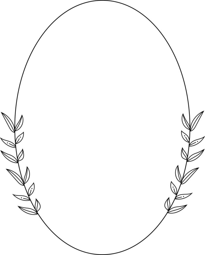 Oval Floral Frame Element vector