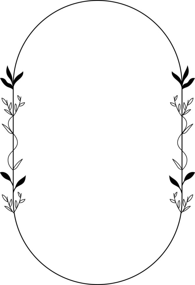 Ellipse Floral Frame Element vector