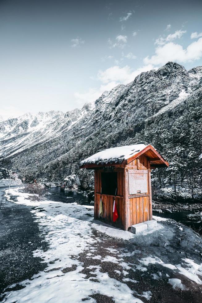 Spectacular scenery in the high mountains of western Sichuan, China, with different seasons photo