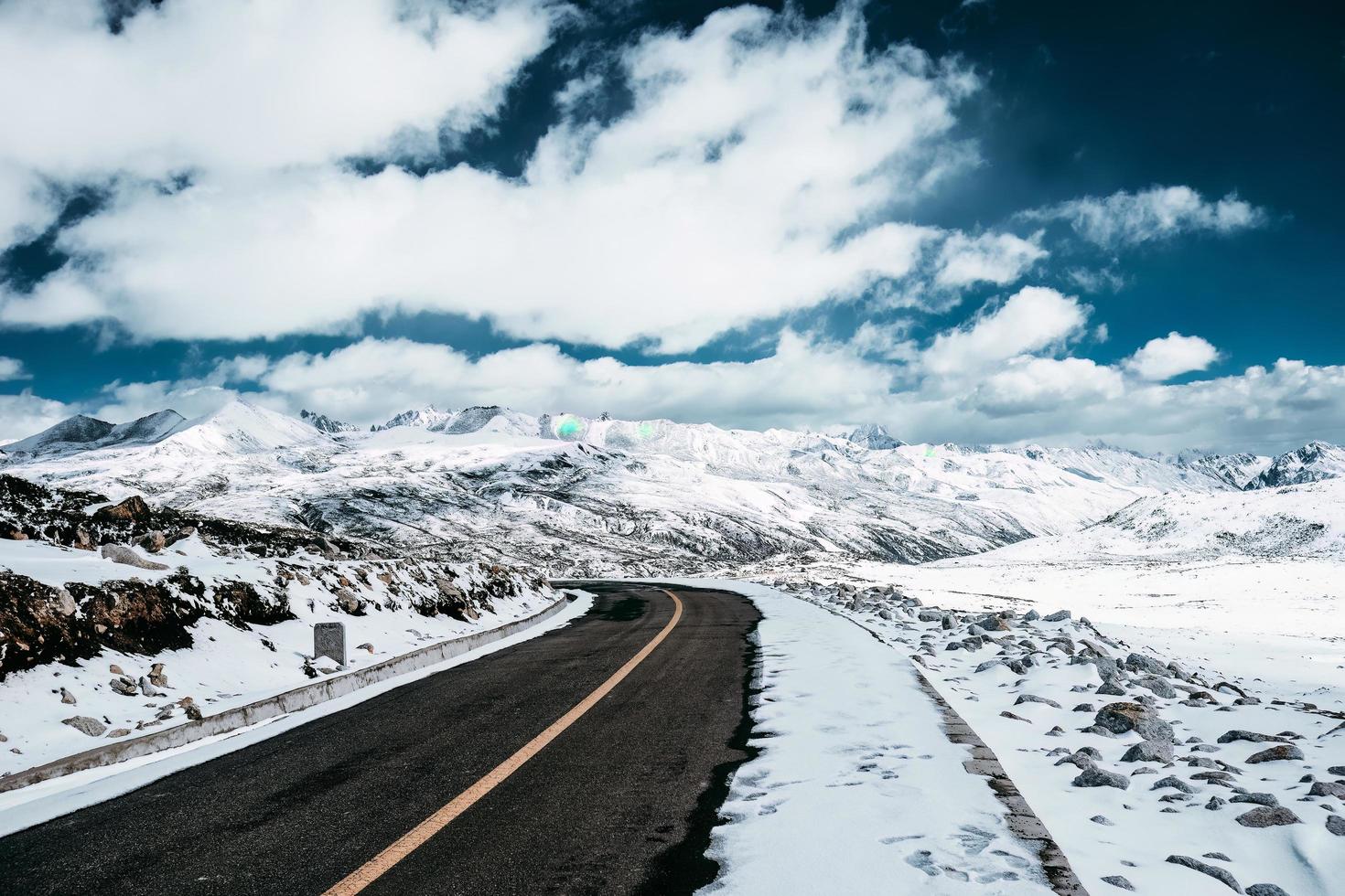 Spectacular scenery in the high mountains of western Sichuan, China, with different seasons photo