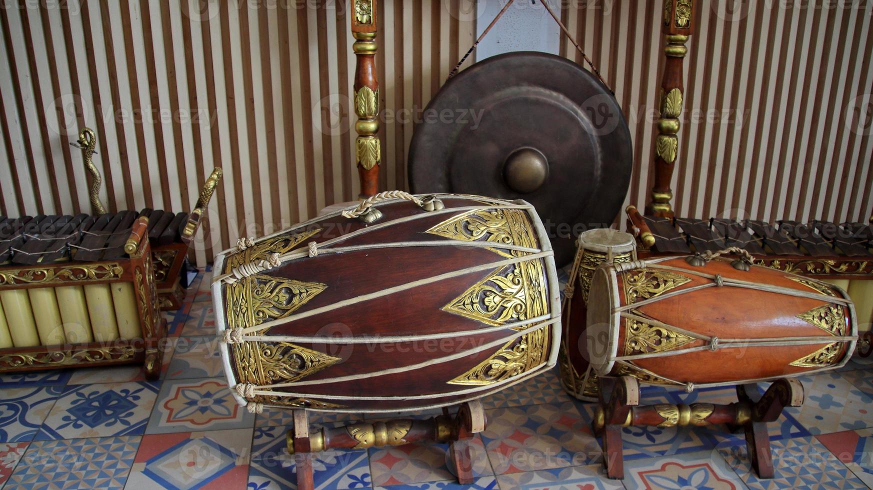 Javanese gamelan musical instruments photo