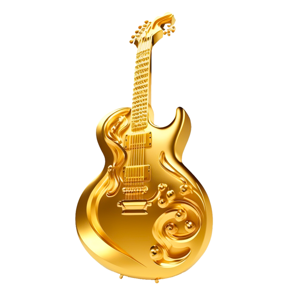 gold guitar free illustration icon png