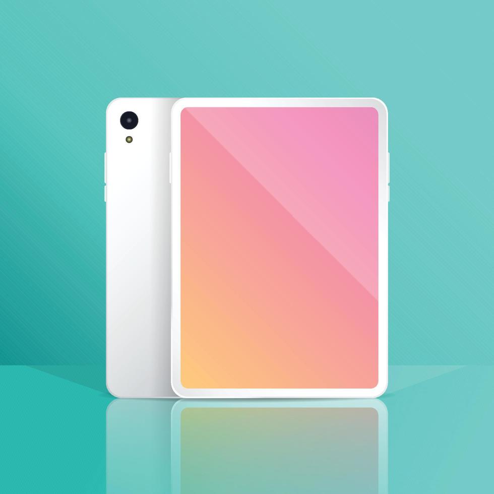 White Tablet Mockup Template vector