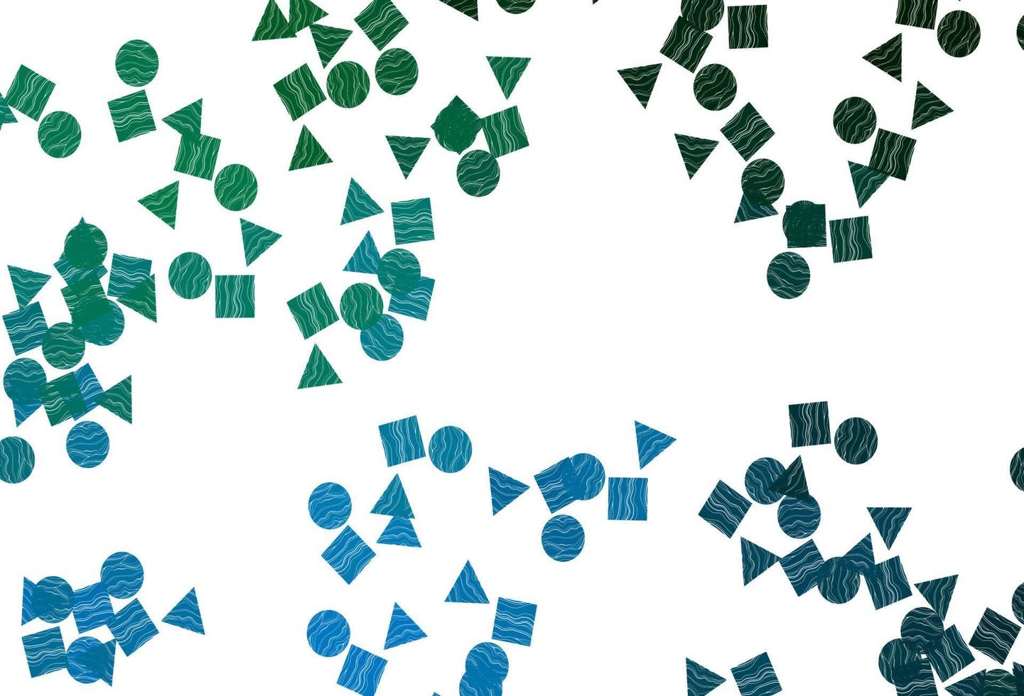 Telón de fondo de vector azul claro, verde con líneas, círculos, rombos.