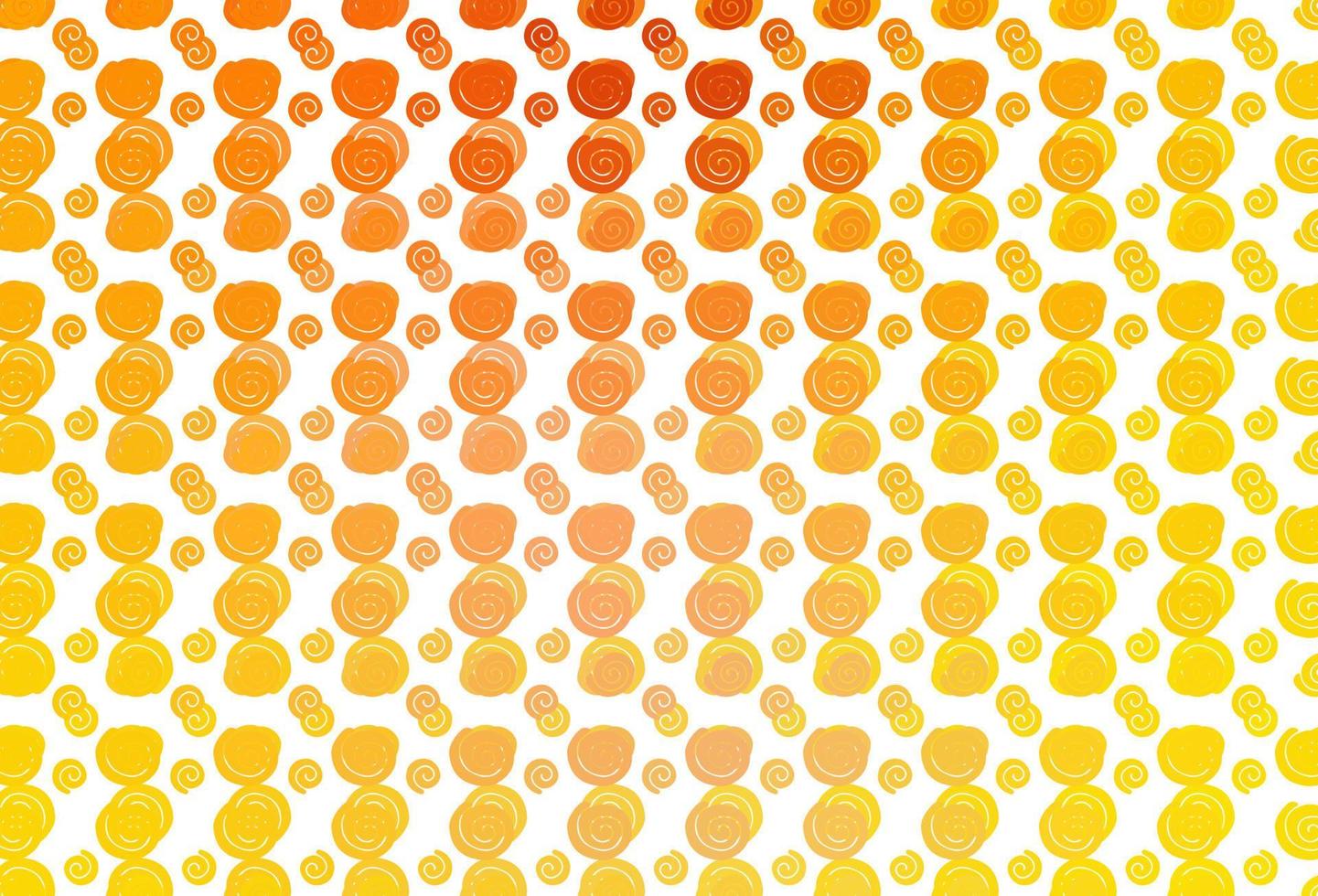 Light Yellow, Orange vector pattern with curved circles.