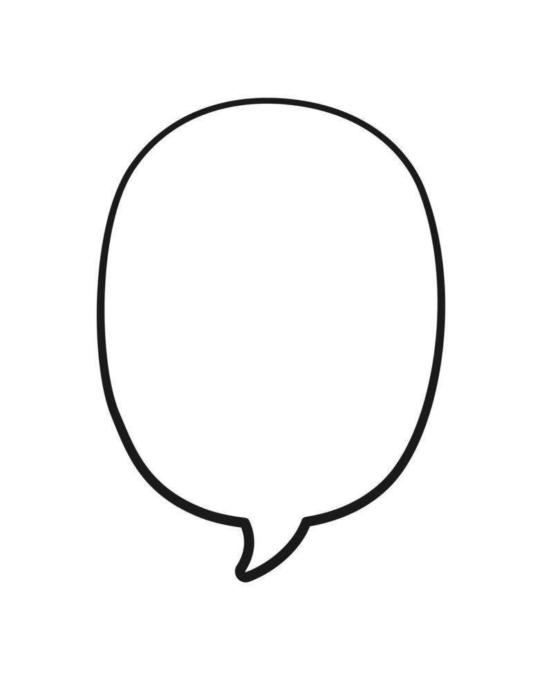 Empty speech bubble text frame. Comic speech bubble doodle outline. Vector illustration.