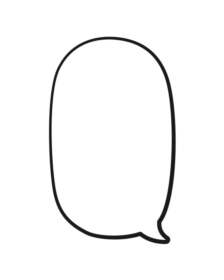 Empty speech bubble text frame. Comic speech bubble doodle outline. Vector illustration.