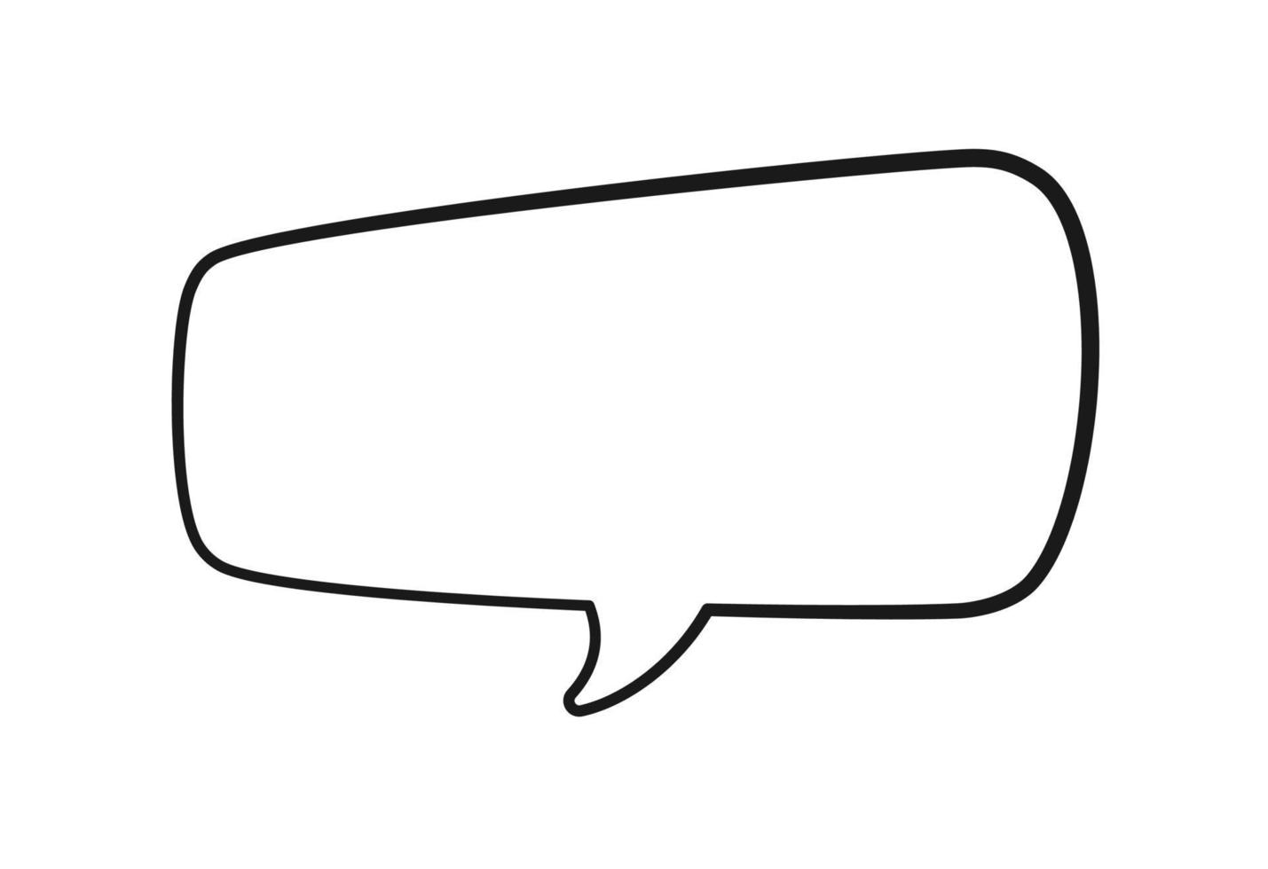 Empty speech bubble text frame. Comic speech bubble doodle outline. Vector illustration.