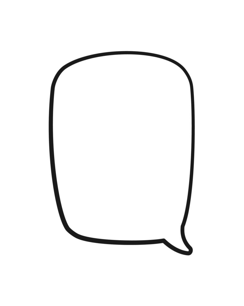 Empty speech bubble text frame. Comic speech bubble doodle outline. Vector illustration.