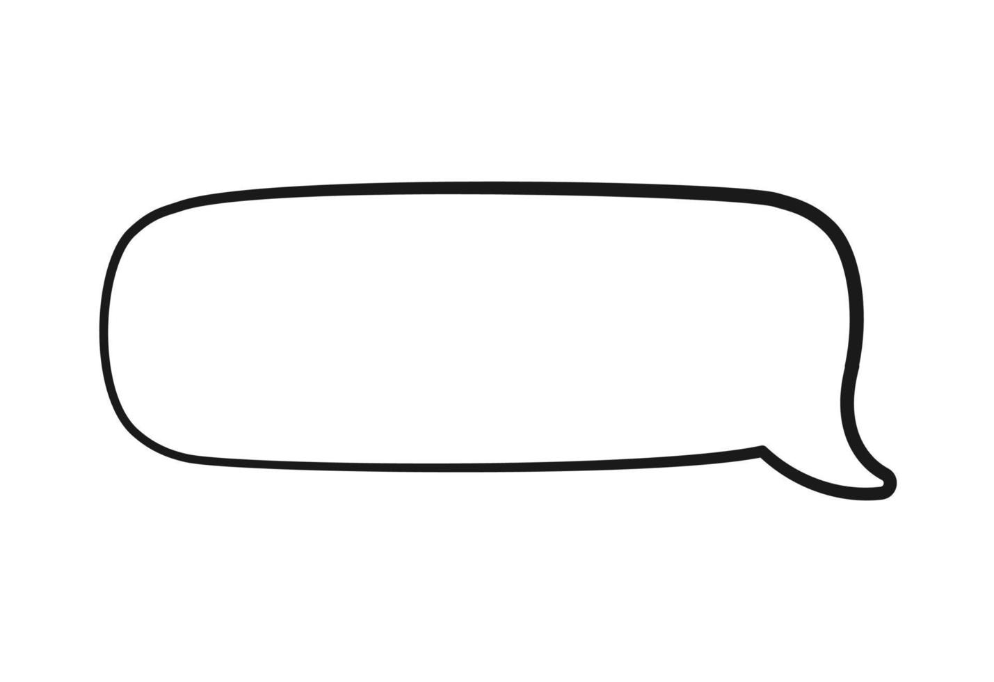 Empty speech bubbles text box. Comic speech bubble doodle outline. Vector illustration.