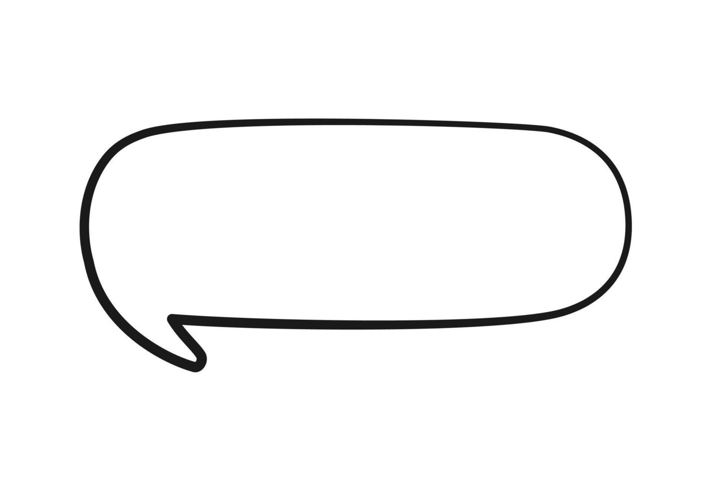 Empty speech bubbles text box. Comic speech bubble doodle outline. Vector illustration.