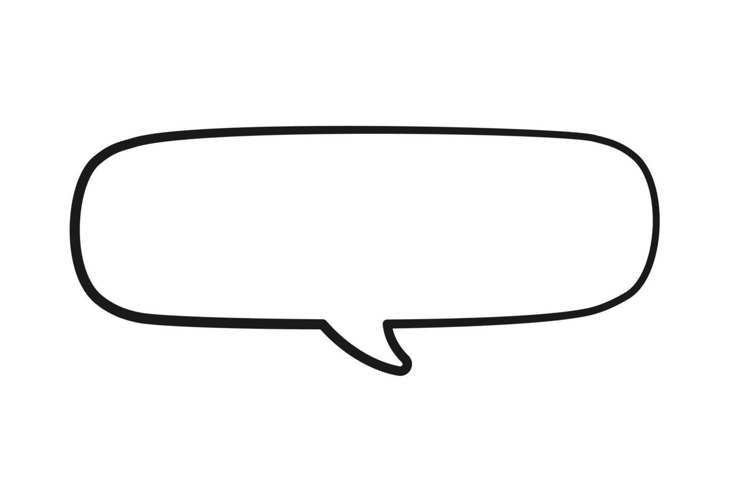 Empty speech bubbles text box. Comic speech bubble doodle outline. Vector illustration.