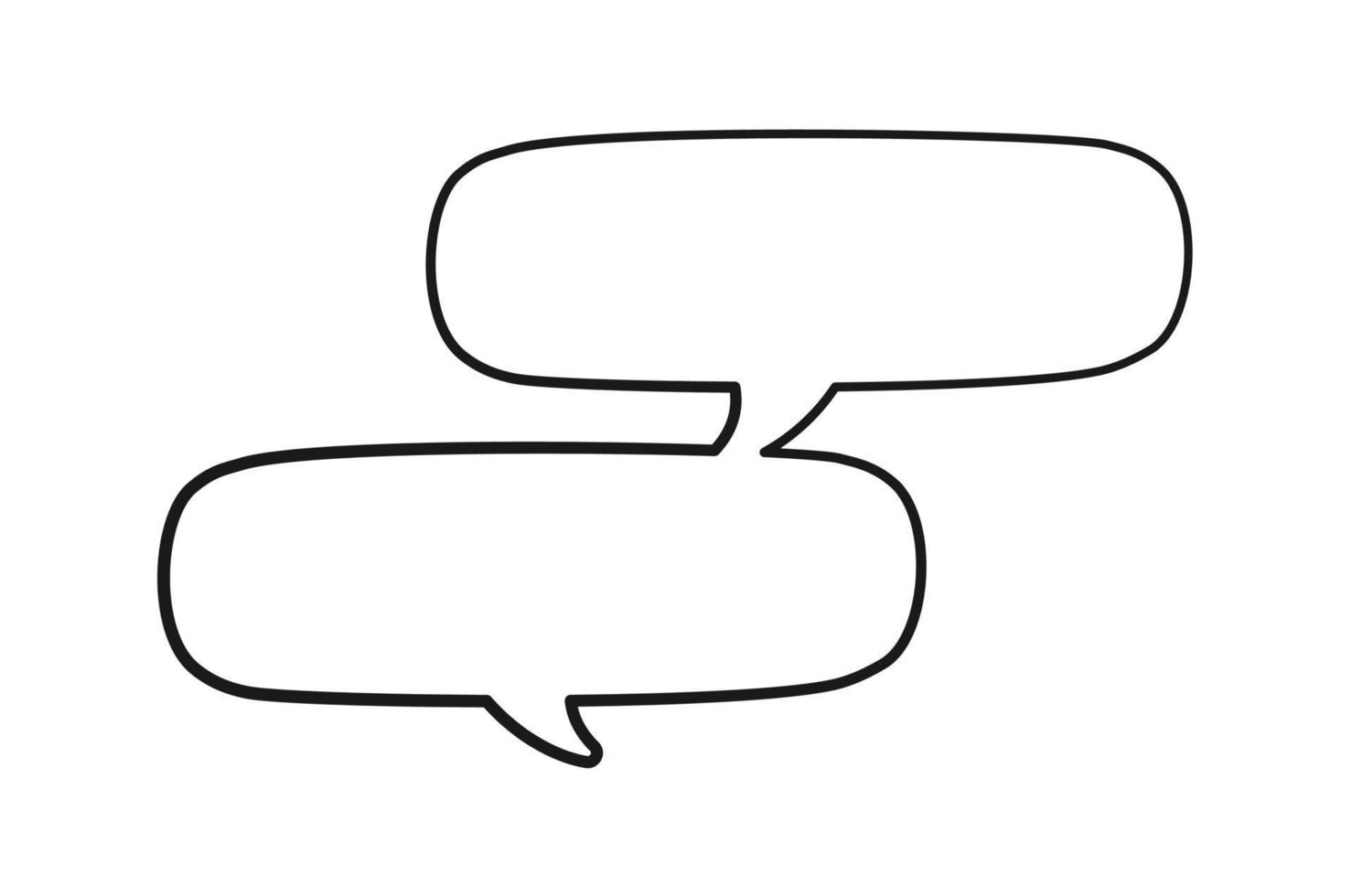 Empty speech bubble multiple conversation template. Comic speech bubble doodle outline. Vector illustration.
