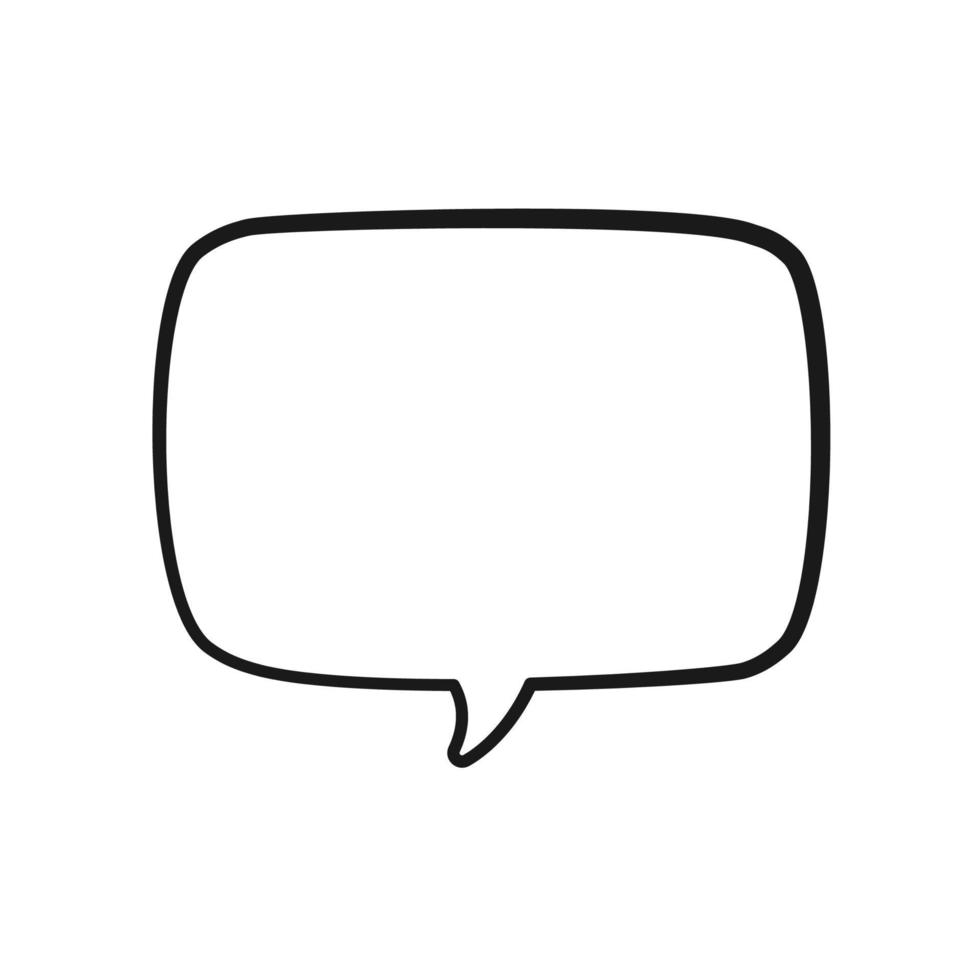 Empty speech bubbles text box. Comic speech bubble doodle outline. Vector illustration.