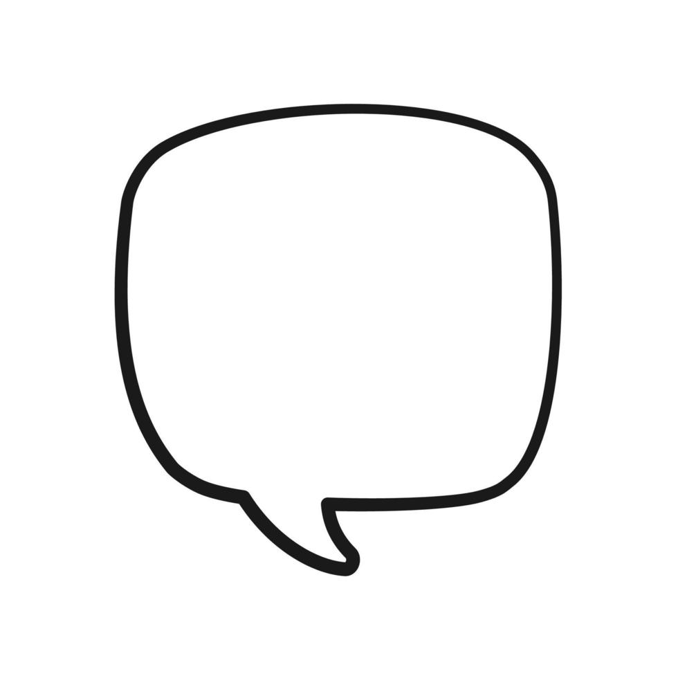 Empty speech bubbles text box. Comic speech bubble doodle outline. Vector illustration.