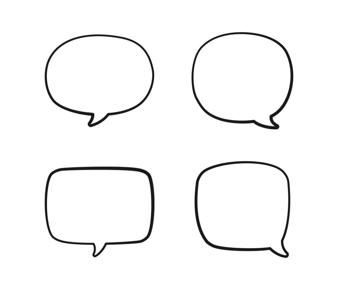 Set of Hand Drawn Comics Style Speech Bubbles vector