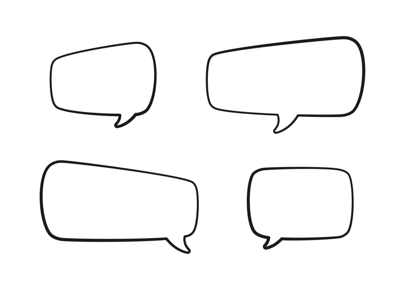 Set of Hand Drawn Comics Style Speech Bubbles vector