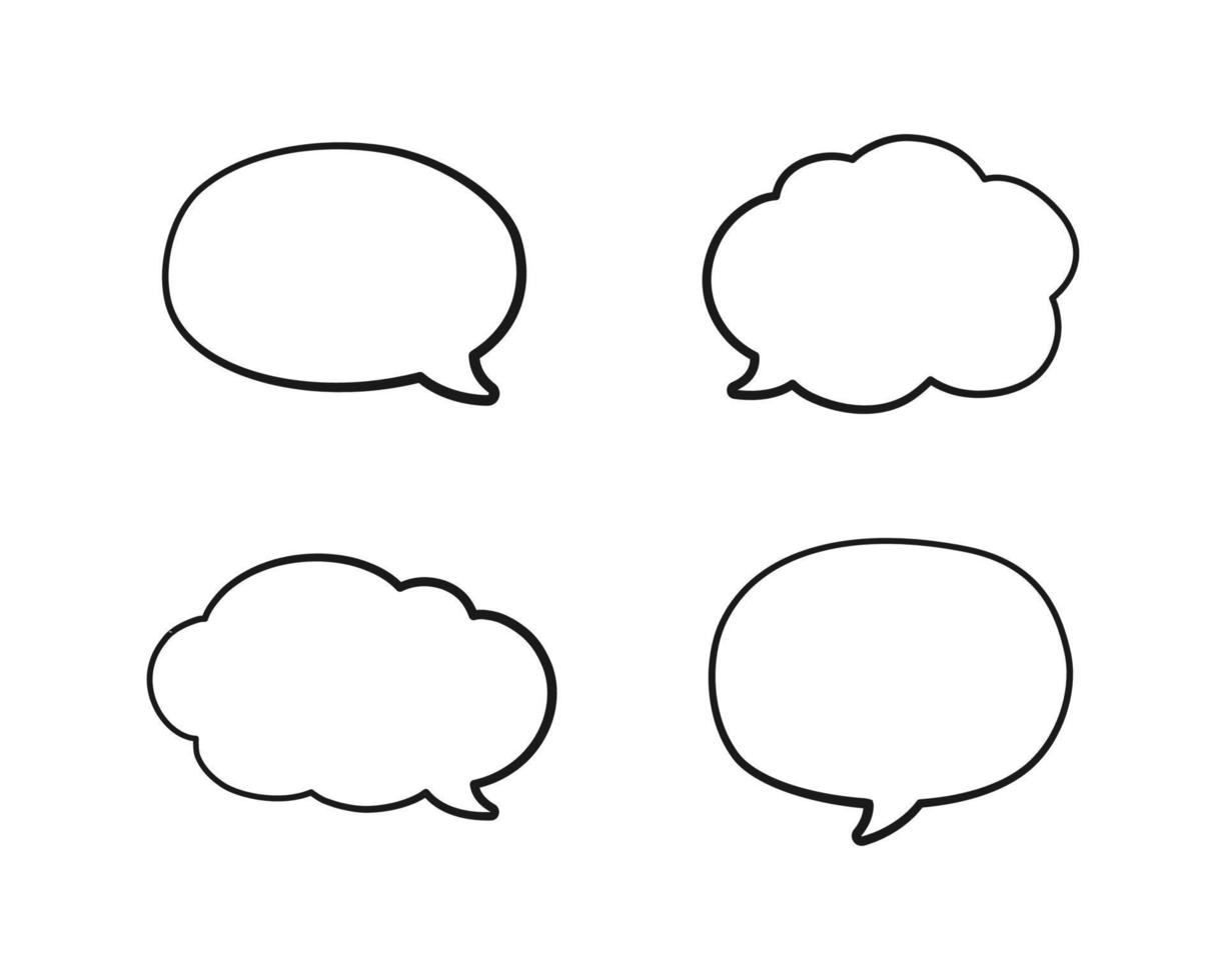 Set of Hand Drawn Comics Style Speech Bubbles vector