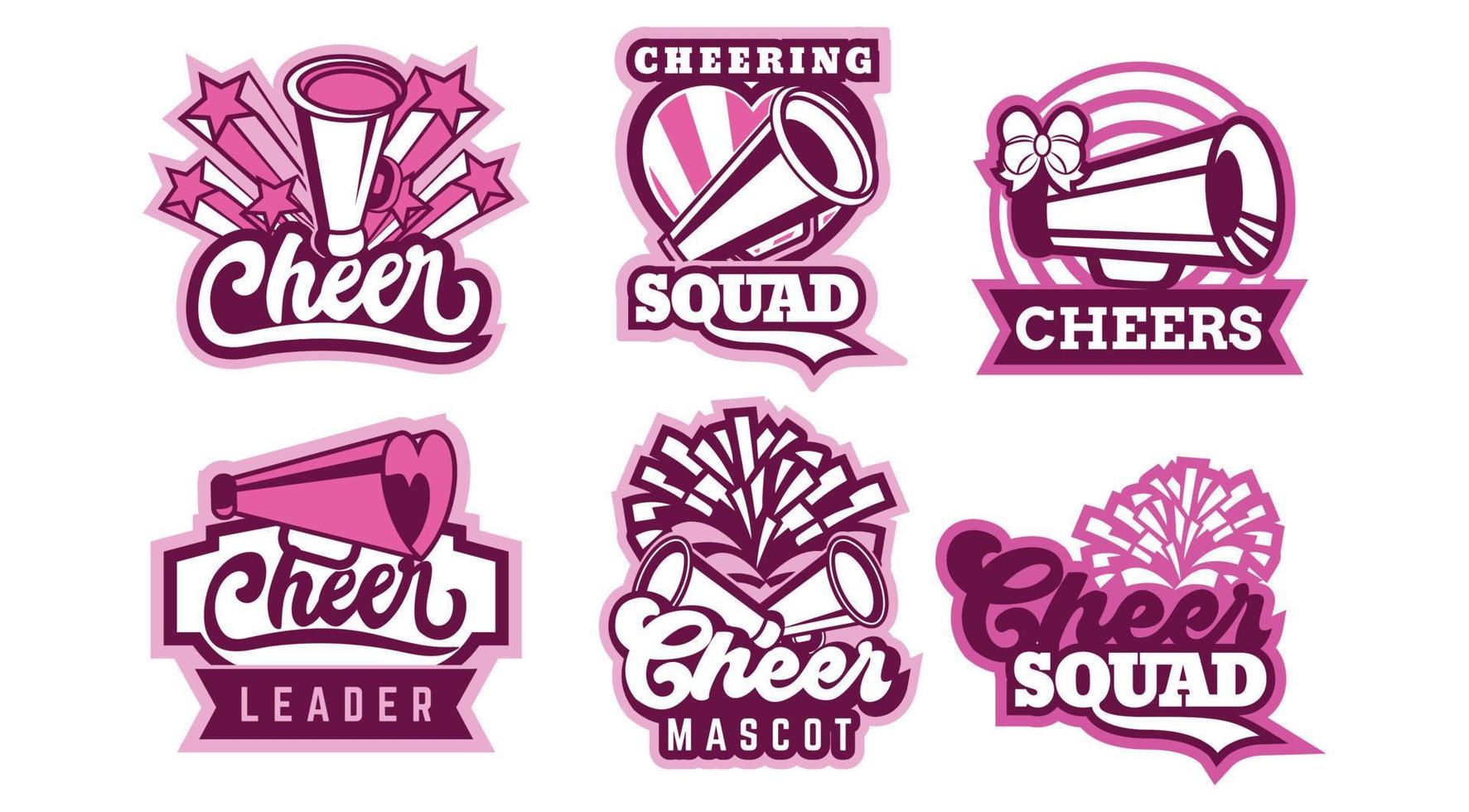 Set of cheerleader logo design template bundle vector