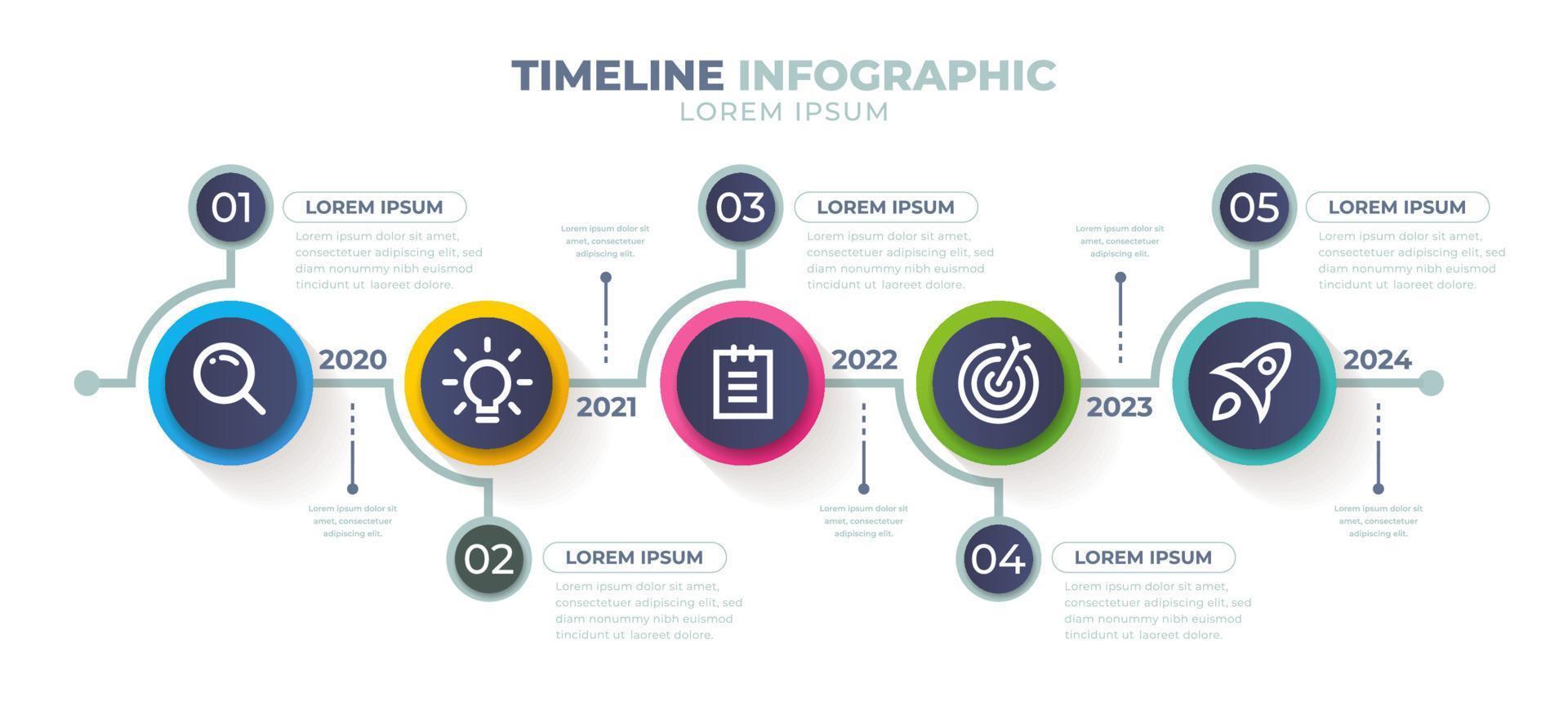 plantilla de infografía de línea de tiempo vector