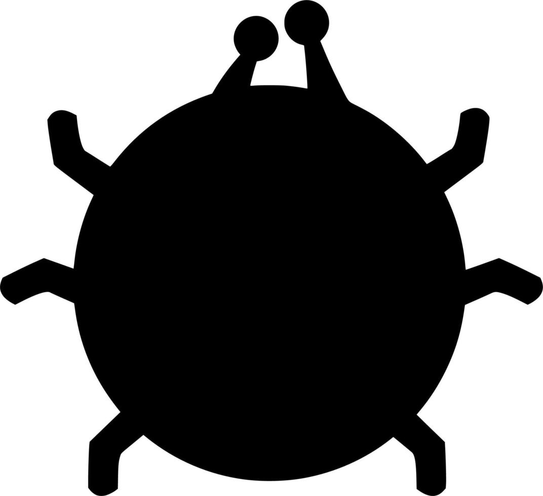 Vector silhouette of beetle on white background