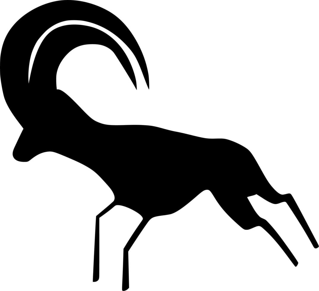 Vector silhouette of Antelope on white background