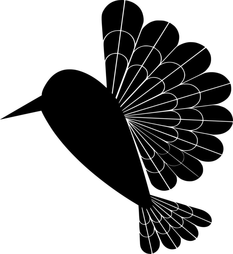 Vector silhouette of Bird on white background