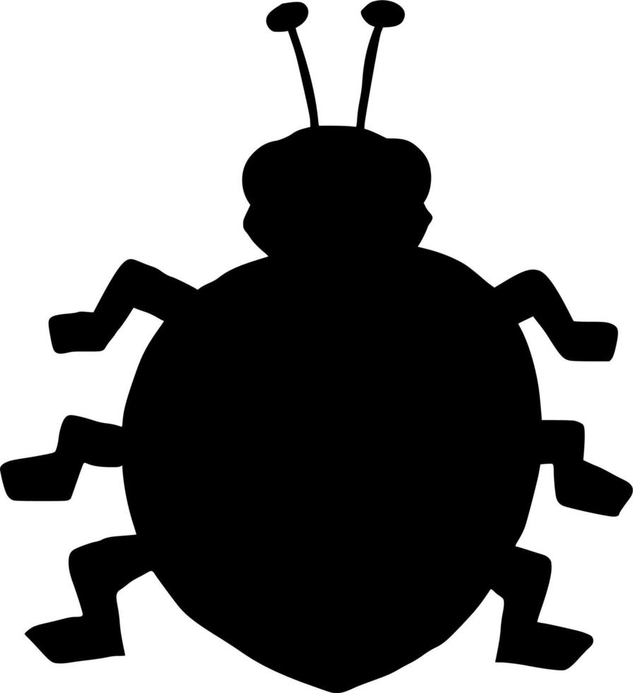 Vector silhouette of beetle on white background