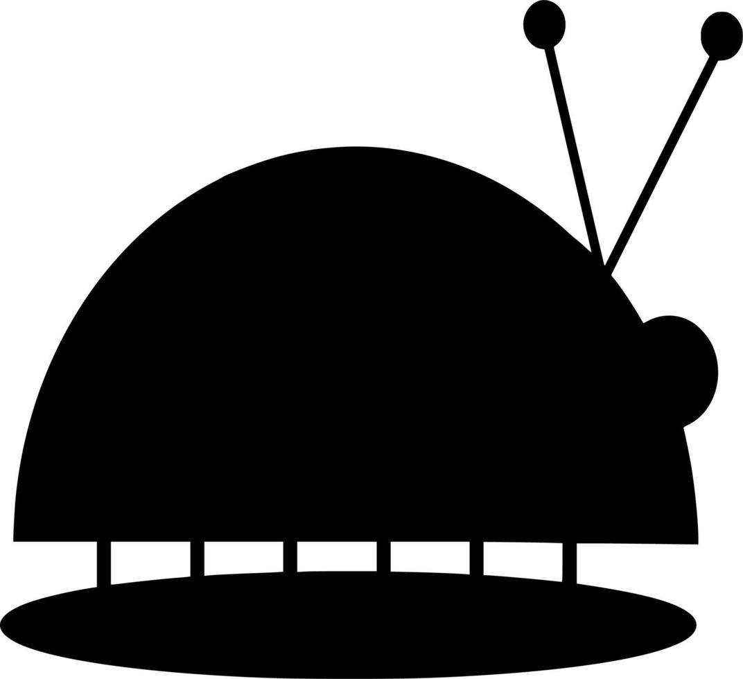 Vector silhouette of beetle on white background